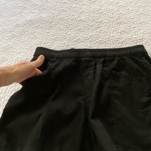 Old Navy High Waist Shorts Black Linen Blend Stretch Waist Drawstring Size M - Picture 7 of 12